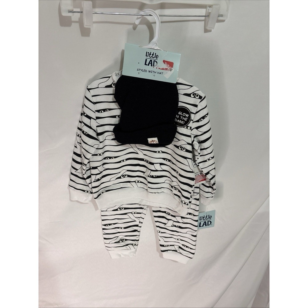 Little Lad 24M Halloween Mummy 3 Piece Set Glow in the Dark NWT